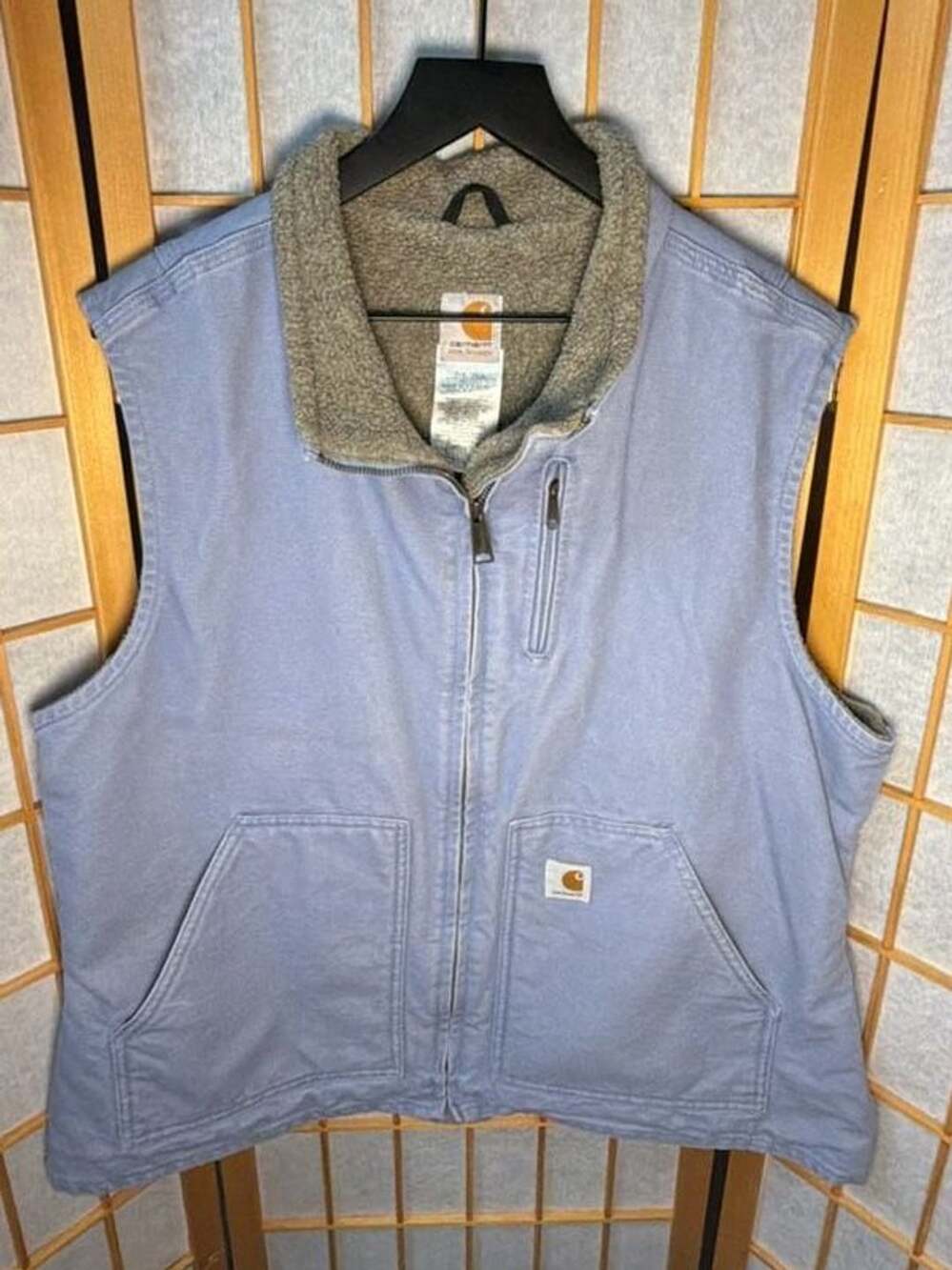 Carhartt Sherpa Lined Vest Size XL Blue Workwear